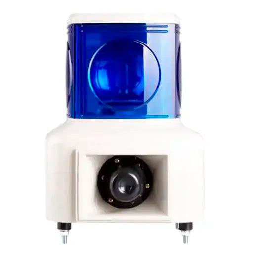 Torreta cuadrada 140mm Luz giratoria+buzzer 100dB 110VCA 1 Stack Azul