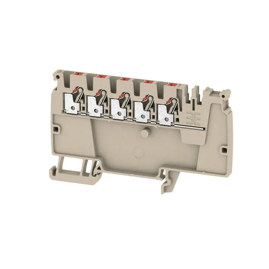AAP12 2.5 LI RD Clema de distribución 1X5 2.5mm² 28-12AWG 24A 800VCA Beige