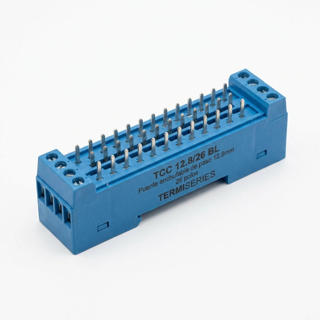 TCC 12.8/26 BL Puente enchufable de paso 12.8mm azul 26 polos para TERMISERIES