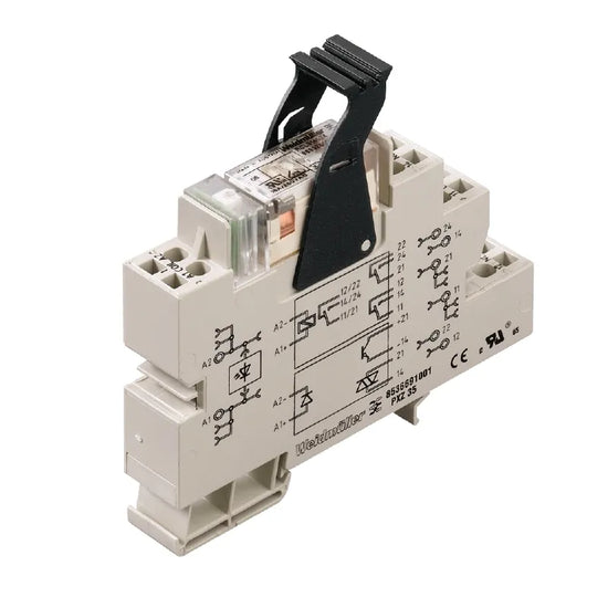 PRZ 24Vdc LD 2CO Interfaz relé RCL+Base+LED 24VCD 2CO 2NA2NC AgNi 8A 250V