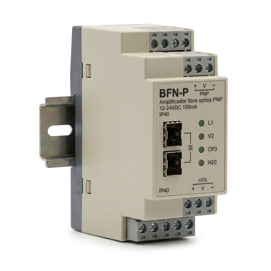 BFN-P Amplificador fibra optica PNP 12-24VDC 100mA montaje riel DIN IP40