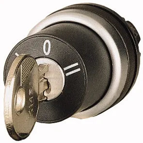 M22-WS3 Selector con Llave MS1 3 posiciones B/plata 22mm Momentáneo