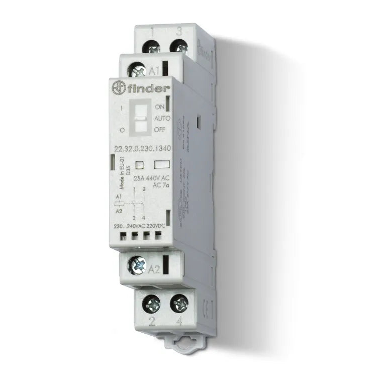 Contactor modular 120VCA/CD 2NA AgNi 25A 250/440VCA IP20