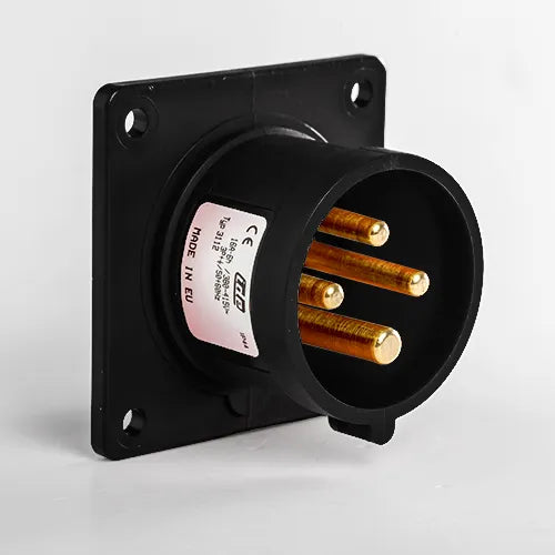 Clavija empotrar recta 16A 3P+T 500VCA 7h Negro IP44