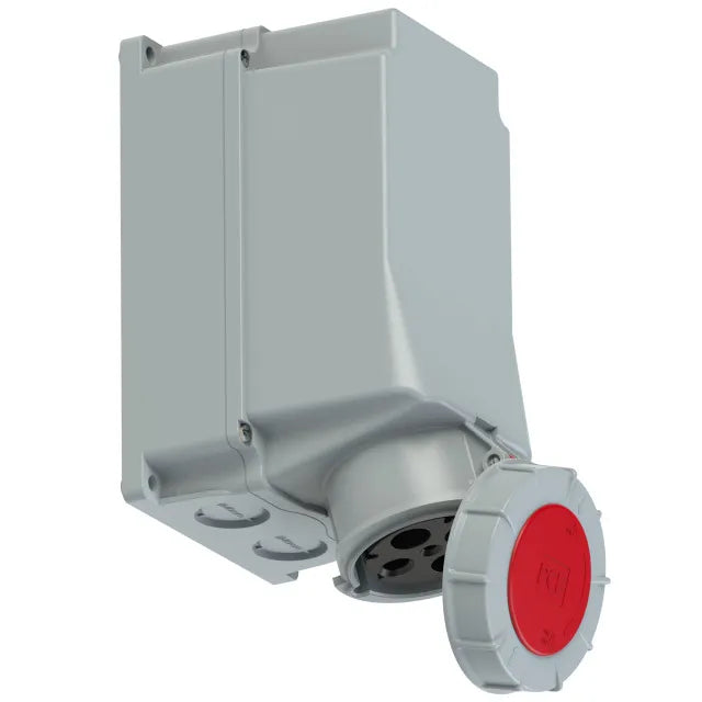 3875 Base mural 3P+T 6H 125A 400V IP67 Rojo