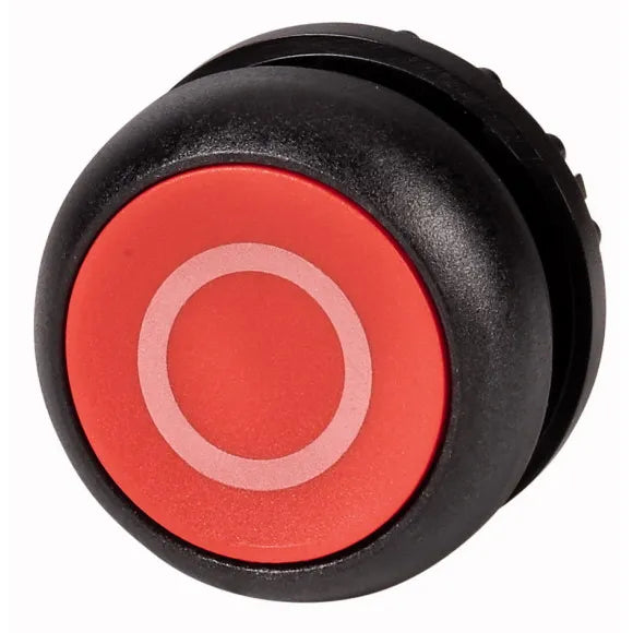 M22S-D-R-X0 RMQ-Titan Botón pulsador Plano B/negro 22mm Momentáneo -0- Rojo