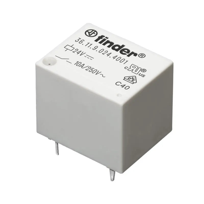 Mini-relevador para circuito impreso 5 pines 12VCD 1CO 1NA1NC AgSnO2 10A 250V