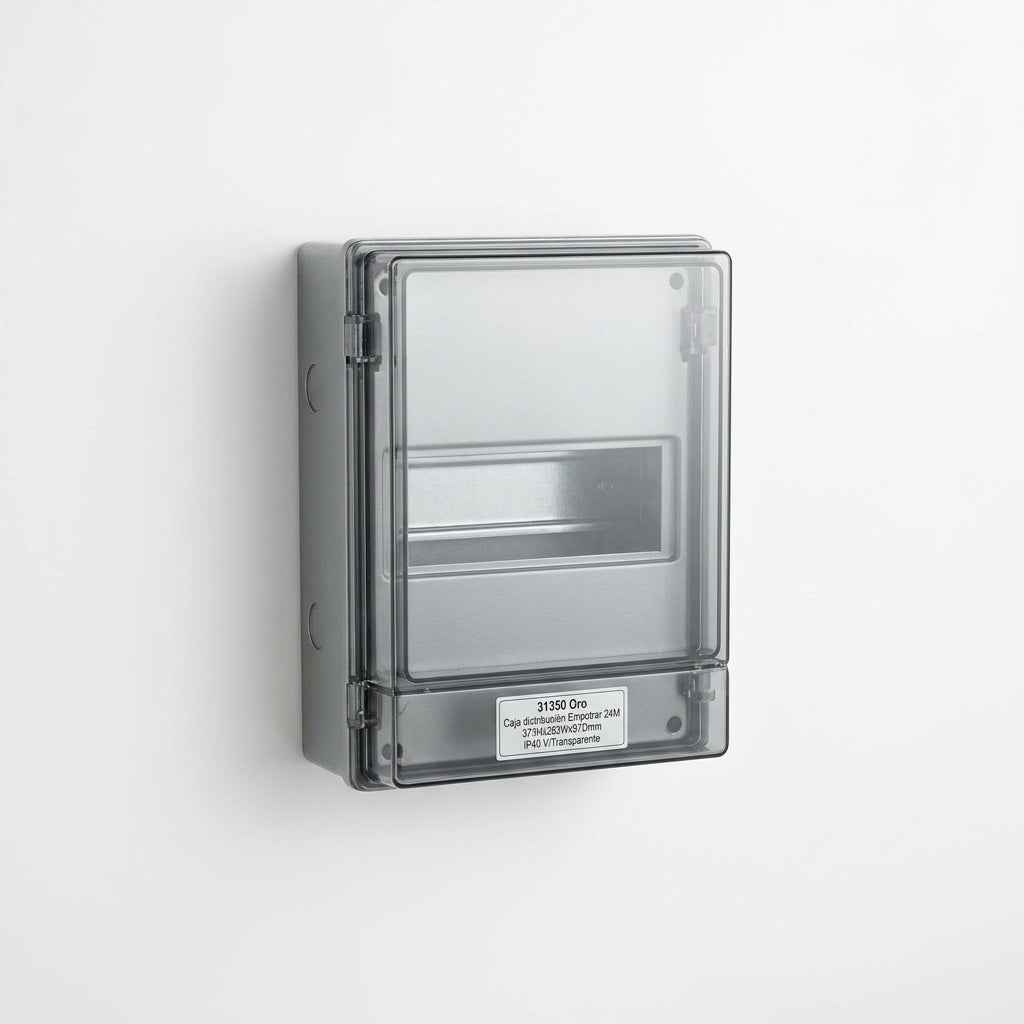 31350 Oro Caja distribución Empotrar 24M 373Hx283Wx97Dmm IP40 V/Transparente
