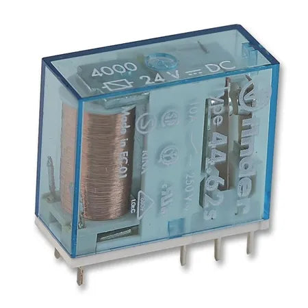 Relevador para circuito impreso 8 pines 24VCD 2CO 2NA2NC AgNi 10A 250V