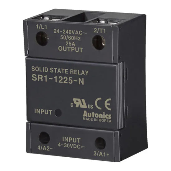 SR1-1225-N SSR monofásico 25A Input 4-30VCD Output 24-240VCA cruce por cero