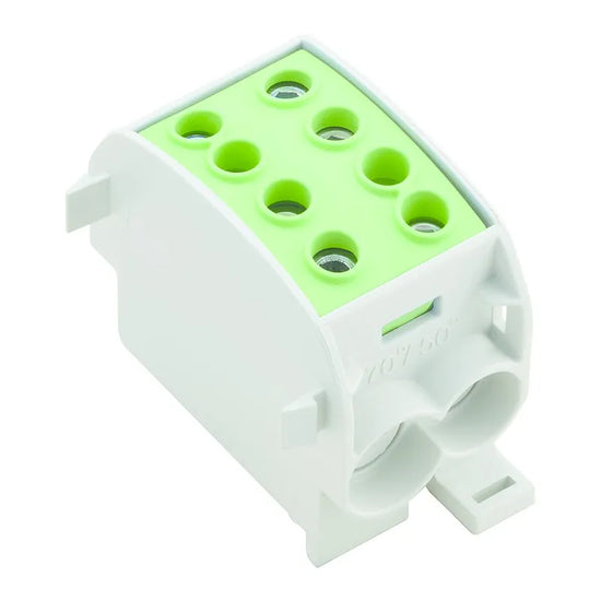 WPD 103 Bloque de distribución 1 polo 2x70mm² 2x50mm² 300A 1000VCA Verde