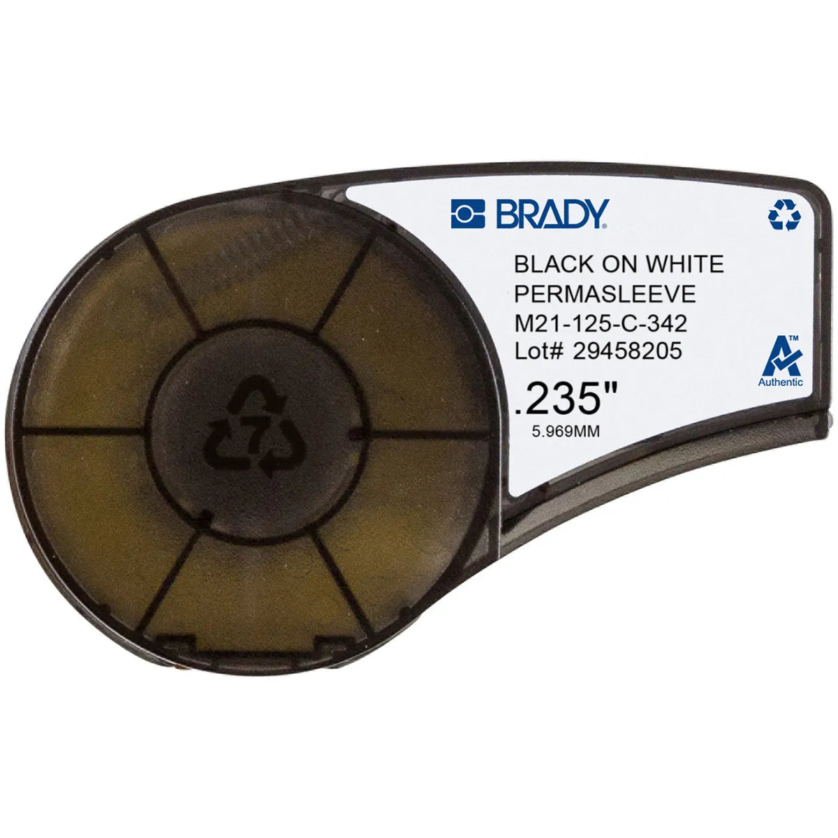 Etiqueta termocontractil 1/8″ 22-16AWG 0.125Dia in x 7L ft Negro en Blanco