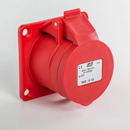 Base empotrar recta 16A 3P+T 400VCA 6h Rojo IP44