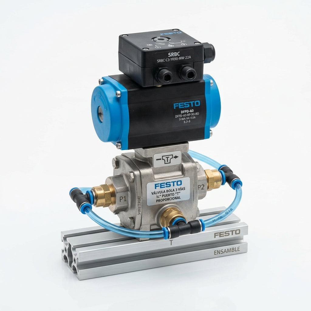 FESTO VALVULA BOLA 3 VIAS ¾” PUERTO “T” PROPORCIONAL