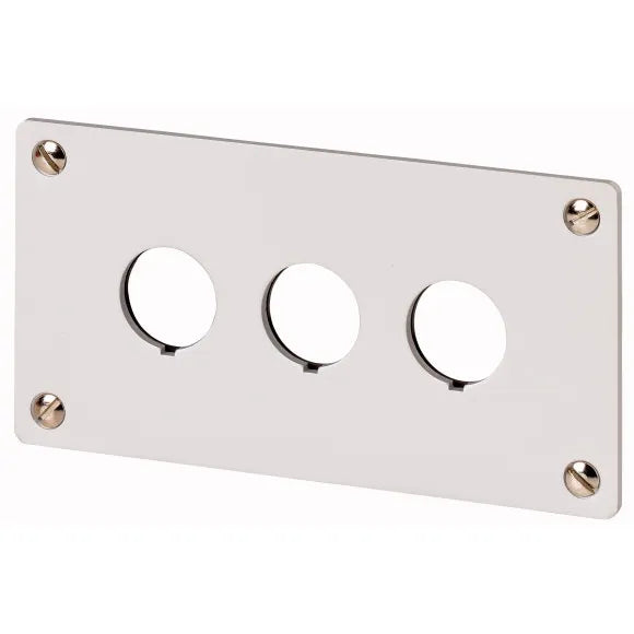 M22-E3 Placa empotrable de aluminio 3 orificio 138HX72Wmm color Gris
