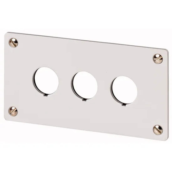 M22-E3 Placa empotrable de aluminio 3 orificio 138HX72Wmm color Gris