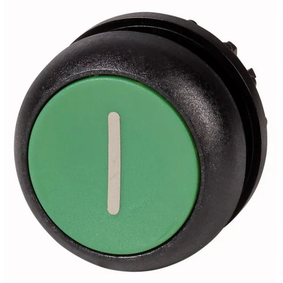 M22S-D-G-X1 RMQ-Titan Botón pulsador Plano B/negro 22mm Momentáneo -I- Verde