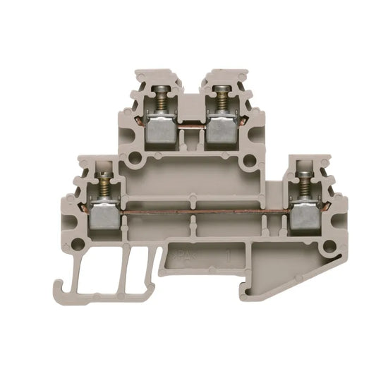 WDK 1.5/R3.5 Mini-Clema 2-Pisos en beige para TS 15 1.5mm² 26-14AWG 17.5A 400VCA