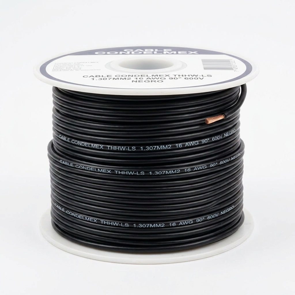 CABLE CONDELMEX THHW-LS 1.307MM2 16 AWG 90° 600V NEGRO