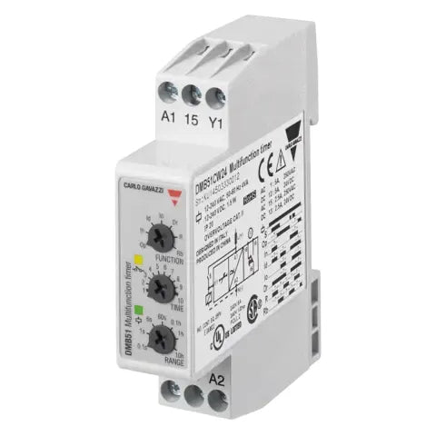 Timer Multifuncion rango 0.1s-100h  24VDC salida tipo rele SPDT montaje riel DIN