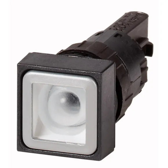 Q25DR-X RMQ16 Botón cuadrado sin placa 25X25mm Plano B/negro 16mm Mantenido