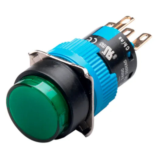 B MOM REDON VERDE DE 16MM DPDT 3A 250VAC