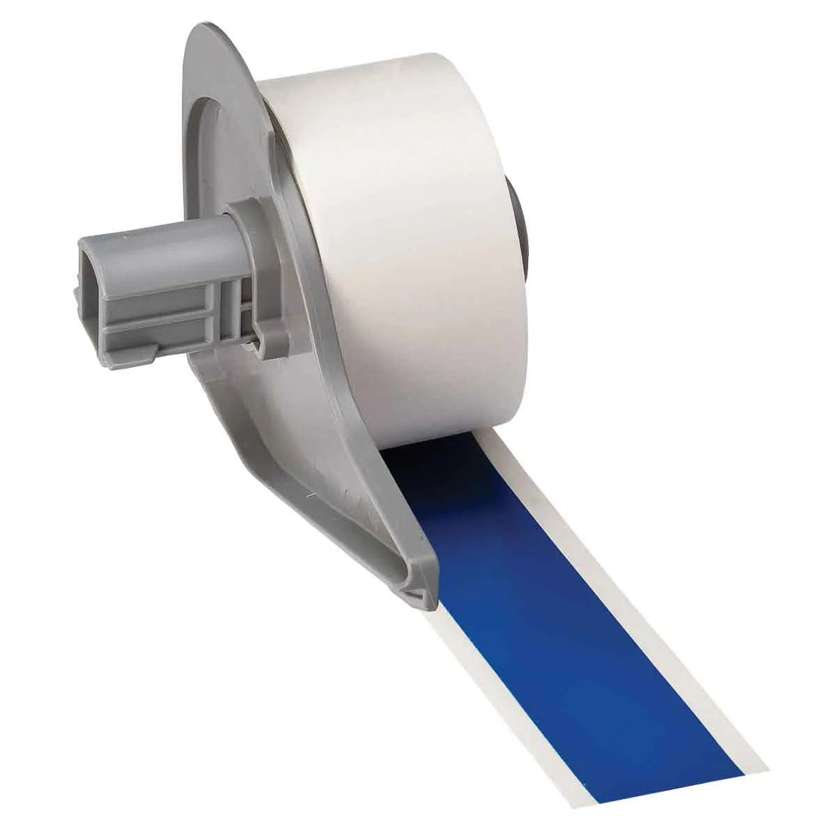 Etiqueta continua de vinilo 1″ 1W in x 50L ft Blanco en Azul