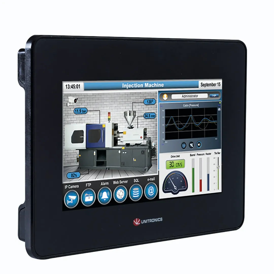 PLC+HMI Pantalla 7″ LCD TFT  Touch 24VDC 16DI 8TO 2AI 2AO Montaje en panel IP65