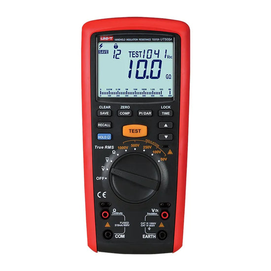 Probador de resistencia de aislamiento 1000V 200GO true RMS LCD 6000 CAT IV 600V