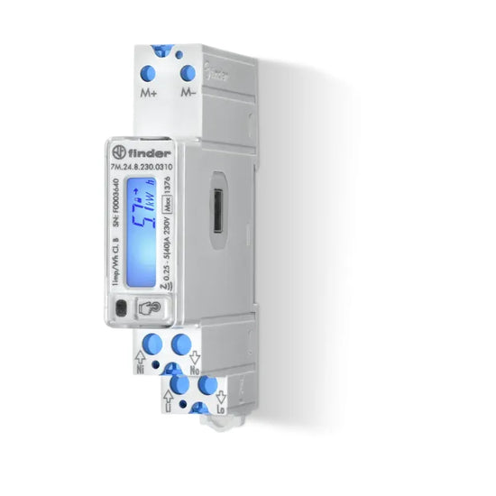 Contador energía monofásico 40A 230VAC Modbus RS485 MID IP51
