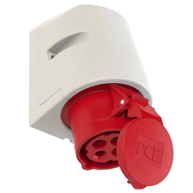 3322 Base mural 3P+T 6H 16A 400V IP44 Rojo