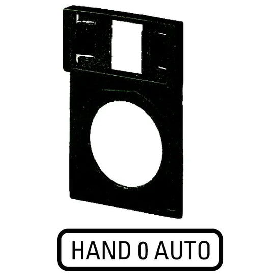 Q25TS-197 RMQ16 Portaetiqueta Negro con etiqueta HAND-0-AUTO