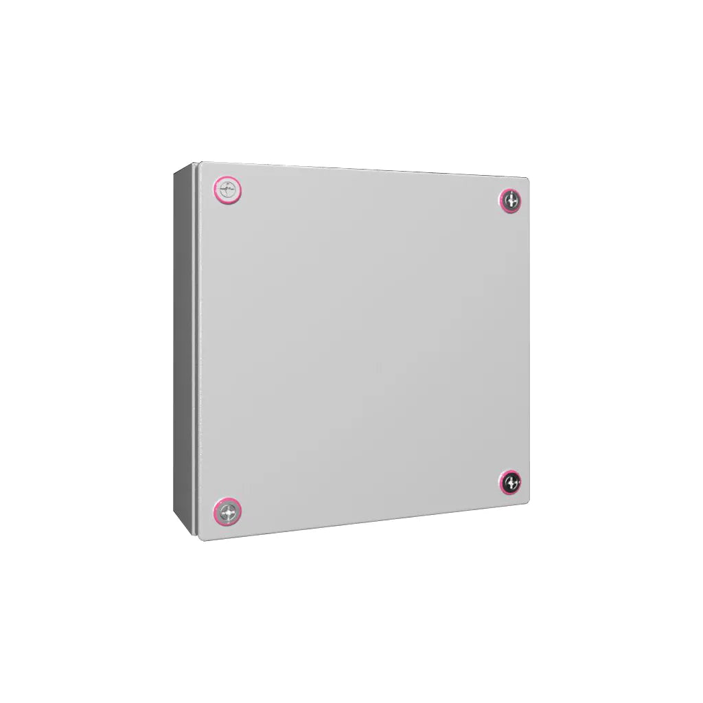 KX Caja de bornes de chapa de acero 300Hx300Wx120Dmm IP66 RAL7035 Sin placa.Mont