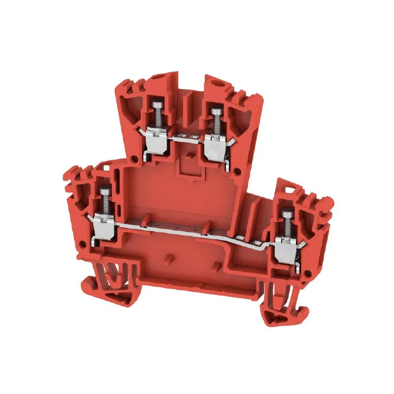 WDK 2.5 ZQV RT   Clema 2-Pisos T-Enchufable 2.5mm² 22-12AWG 24A 400VCA Roja