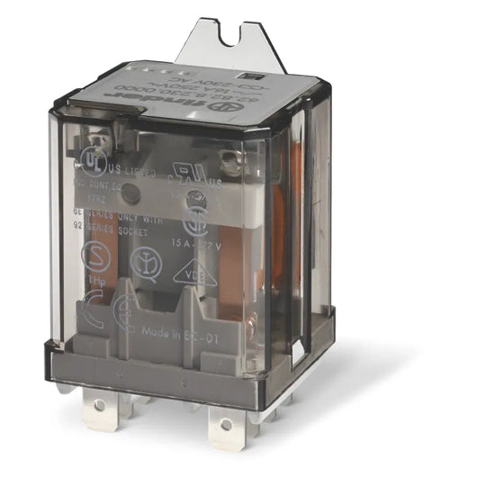 Relevador de potencia con aleta 8 pines 230VAC 2CO 2NA2NC AgCdO 16A 250V