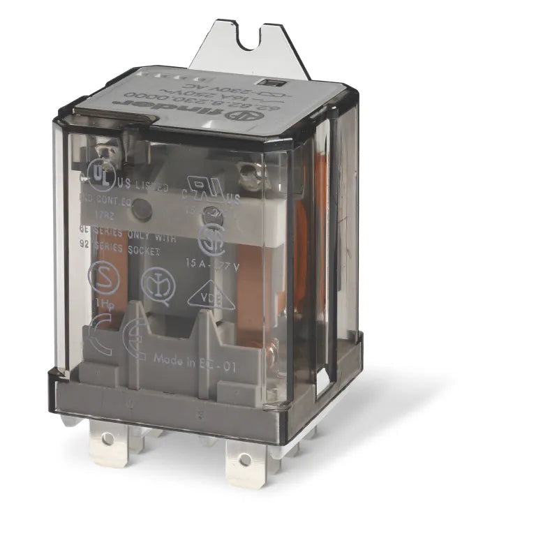 Relevador de potencia con aleta 8 pines 230VAC 2CO 2NA2NC AgCdO 16A 250V