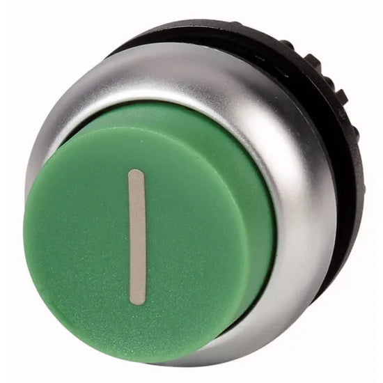 M22-DH-G-X1 RMQ-Titan Botón pulsador Saliente B/plata 22mm Momentáneo -I- Verde