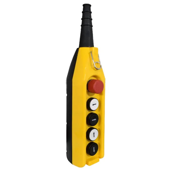 Estación de mando aérea 2 blanco + 2 negros+1emergencia 4A 230VCA Amarillo/Negro