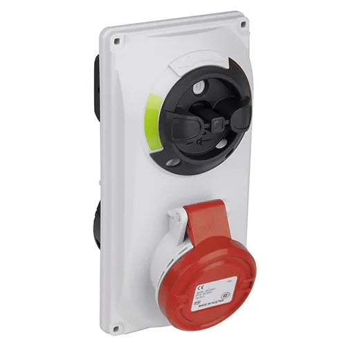 Base emportrar enclavamiento 16A 3P+N+T 220/400VCA 6h Rojo IP44-IP54