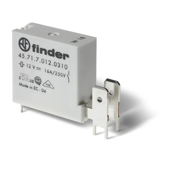 Mini-relevador para PCB + Faston 250 6 pines 12VAC 1NA AgCdO 16A 250V