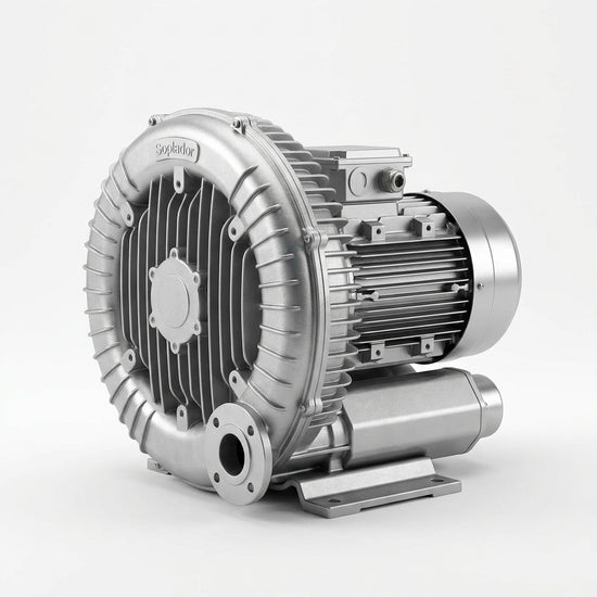 BIND REPUBLIC MFG HRC802 - 6.4 HP, 3PH SOPLADOR REGENERATIVO TRIFÁSICO DE ALTA PRESIÓN CON UN FLUJO MÁXIMO DE AIRE DE 227 CFM, VACÍO MÁXIMO DE 141 in.H2O, Y UNA PRESIÓN MÁXIMA DE 129 in.H2O.
