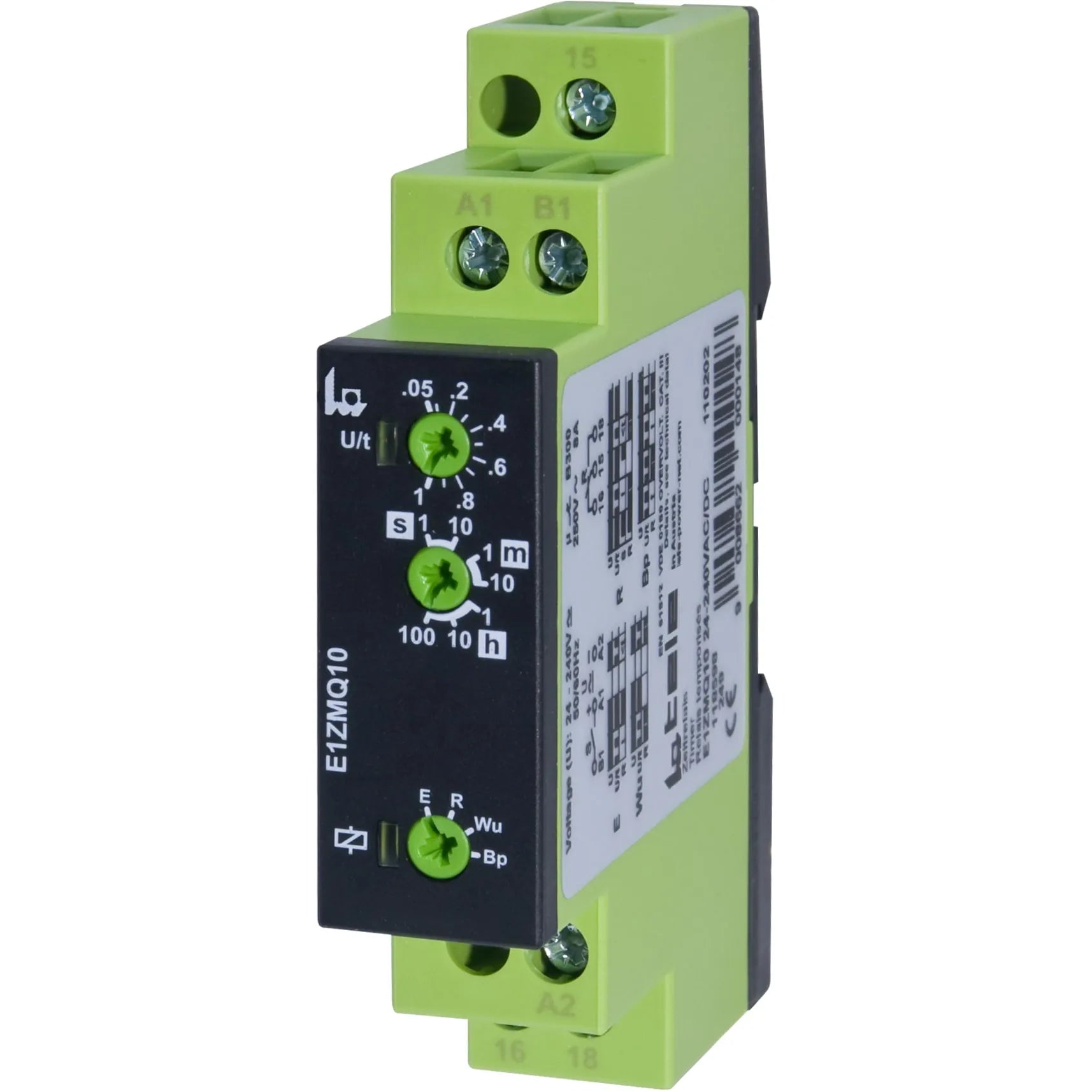 T110202 E1ZMQ10 Relé temporizador Multifunción 0.05s–10h 24–240VUC 1CO
