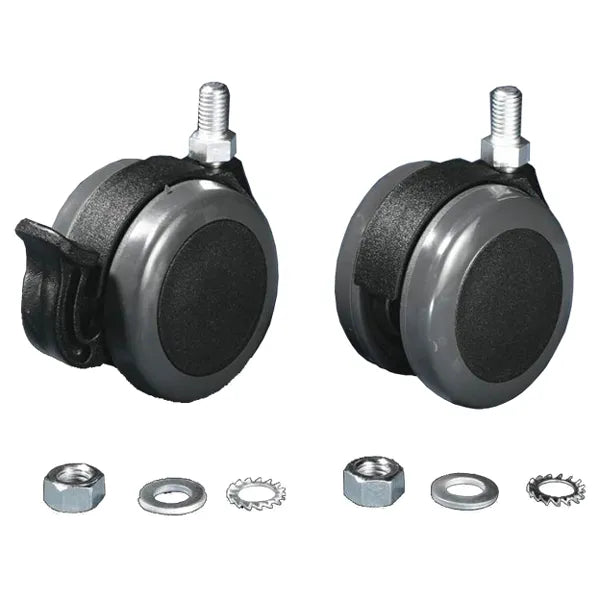 DK Ruedas dobles 85 mm negro con superficie lateral gris 75kg 4 piezas