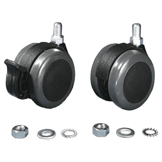 DK Ruedas dobles 85 mm negro con superficie lateral gris 75kg 4 piezas