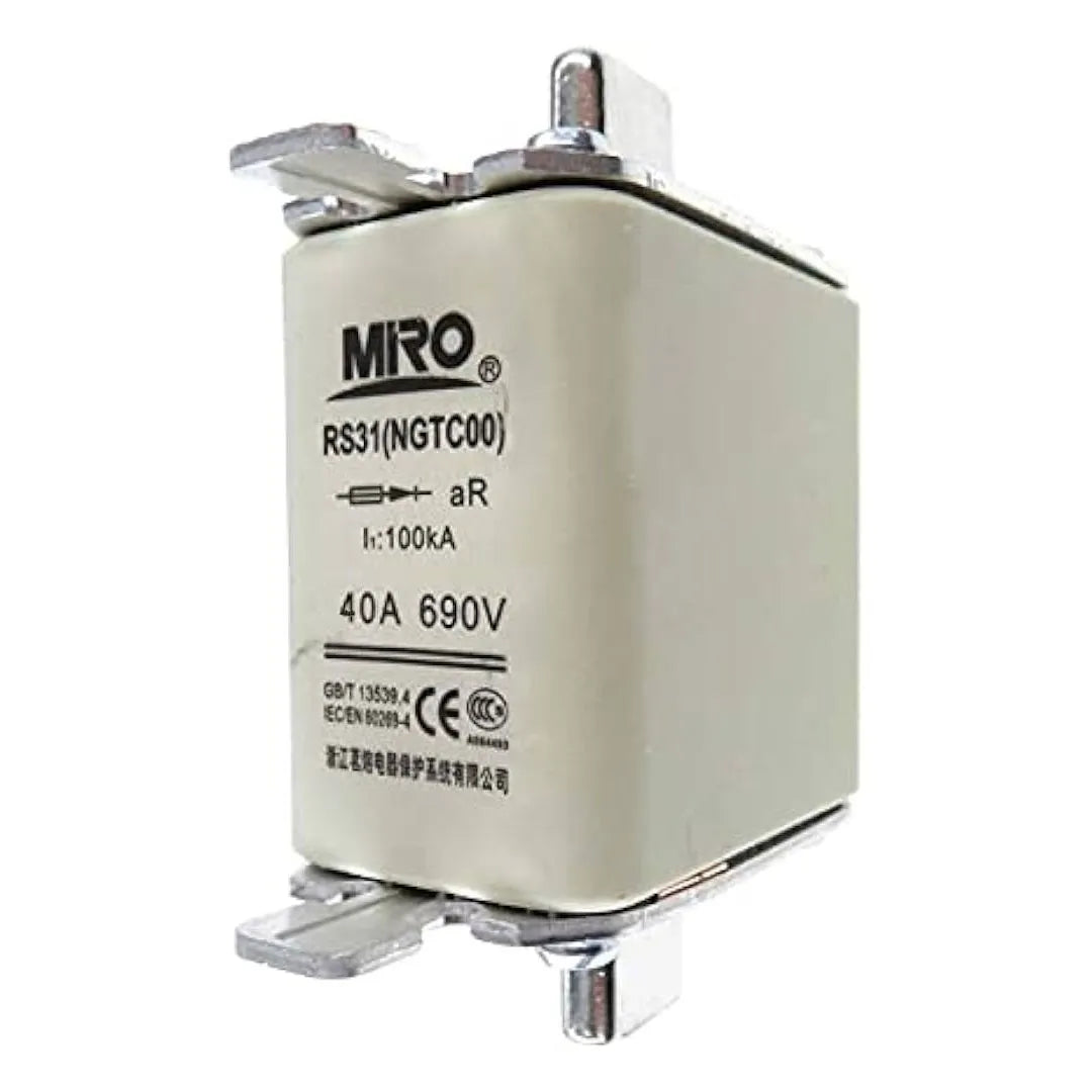 Fusible accion rapida para semiconductores Clase aR NGT00 40A 690VCA 100kA