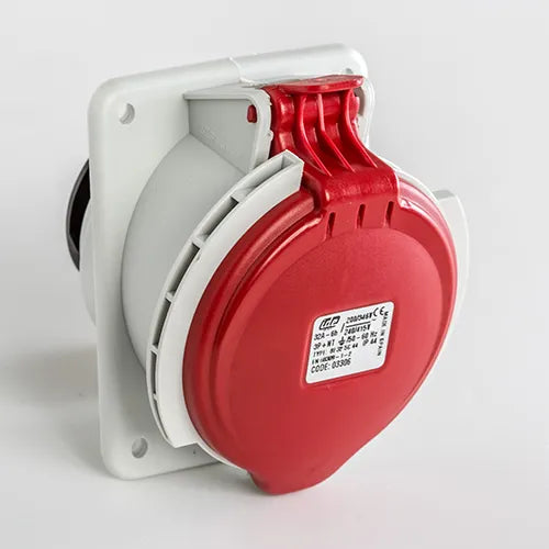 Base empotrar inclinada 32A 3P+N+T 220/400VCA 6h Rojo IP44