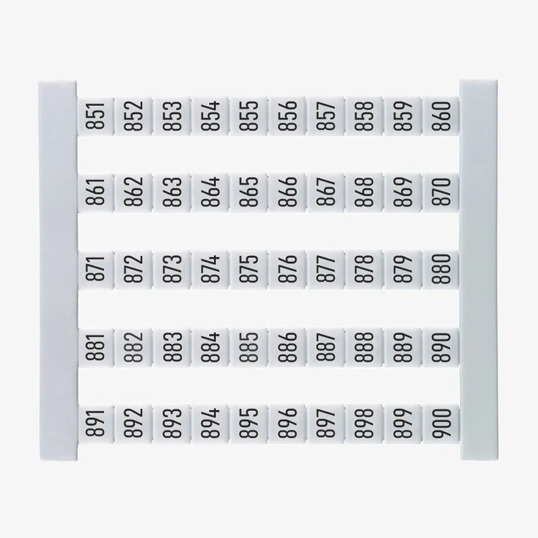 DEK 5 FS 851-900 Etiquetas para clema 5Hx5Wmm 851-900 Vertical 50Pz