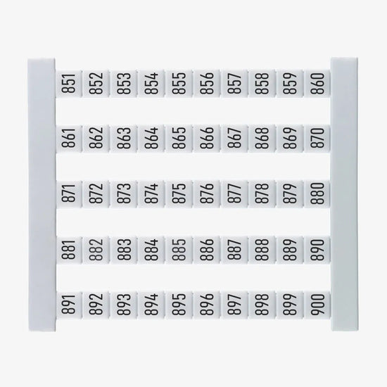 DEK 5 FS 851-900 Etiquetas para clema 5Hx5Wmm 851-900 Vertical 50Pz