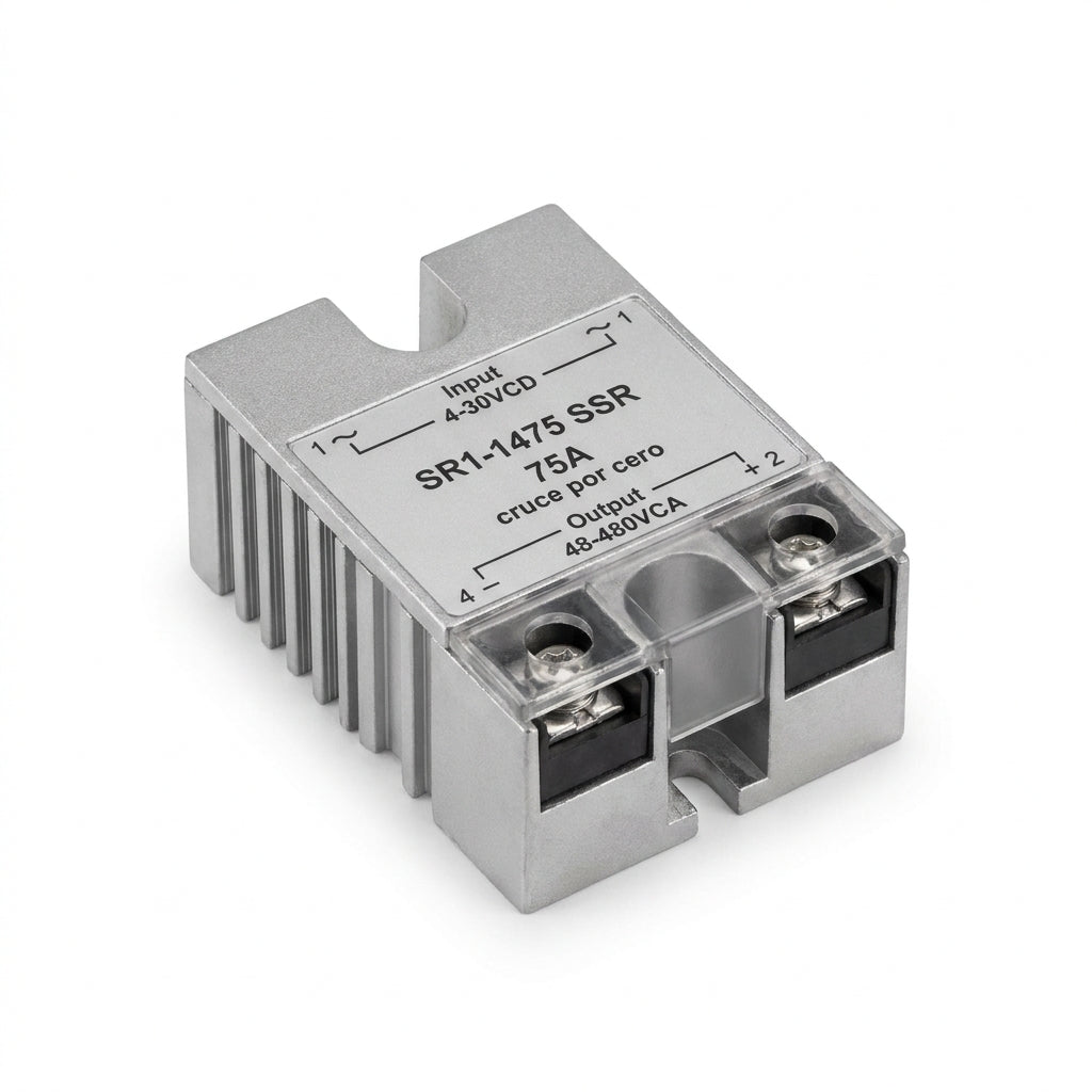 SR1-1475 SSR monofásico 75A Input 4-30VCD Output 48-480VCA cruce por cero