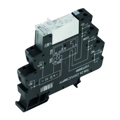 TRS 24-230VUC 1CO 16A Interfaz relé + Base 12.8mm 24-230VUC 1CO 1NA1NC 16A 250V